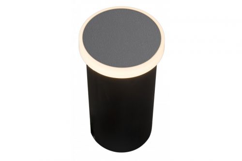 Prostokątna lampa zewnętrzna typu słupek w kolorze czarnym